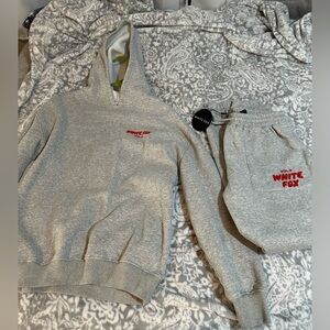 White Fox Boutique Gray Hoodie and Pants Set